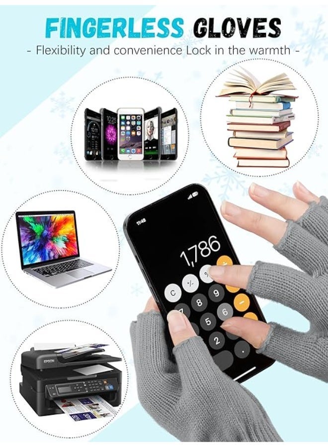 ChicAbode 2 مجموعات من السيدات والرجال قفازات الشتاء الدافئة محبوك بإحكام سميكة قفازات امتداد قوي للرجال والنساء قفازات الكبار العالمي - Image 4